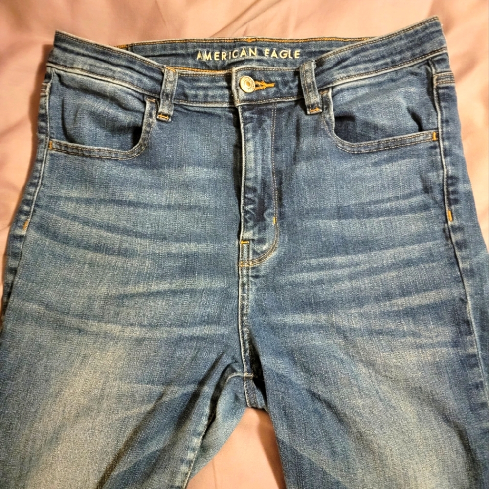 American Eagle High Rise Blue Skinny Jeans 12